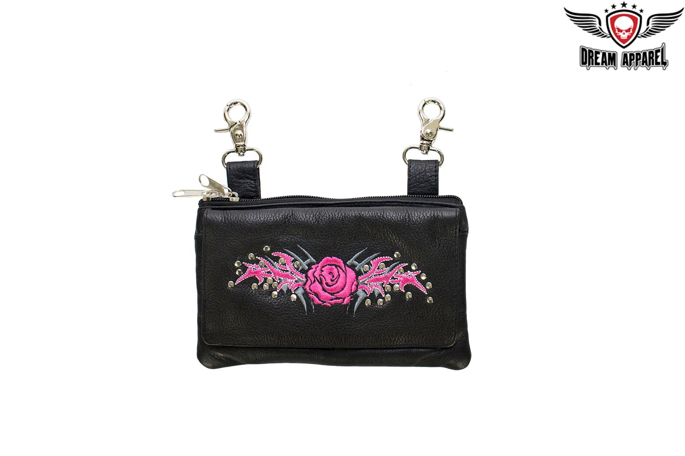 Pink Rose All Naked Cowhide Leather Belt Bag