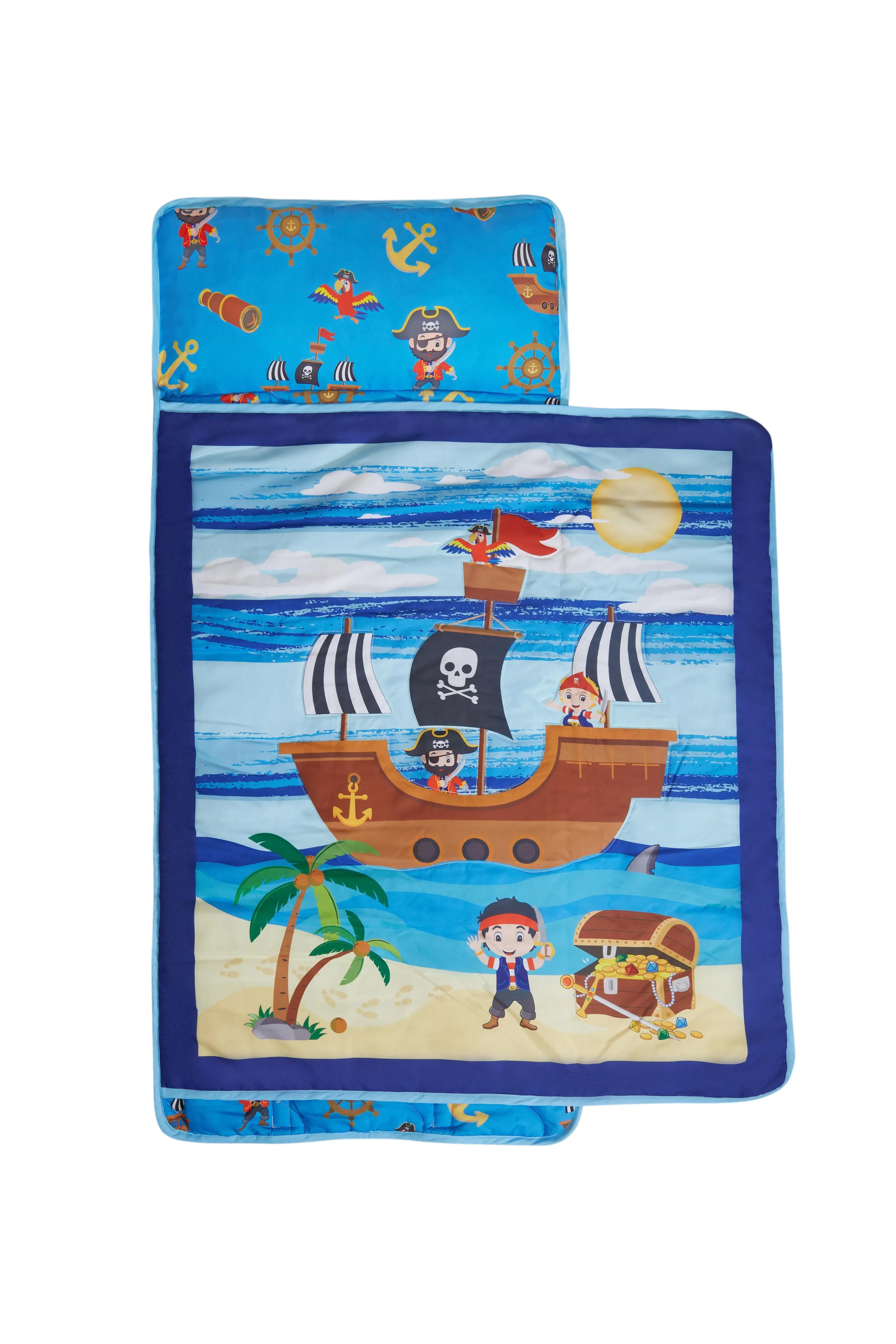 Pirates Treasure Hunt Toddler Nap Mat with Pillow