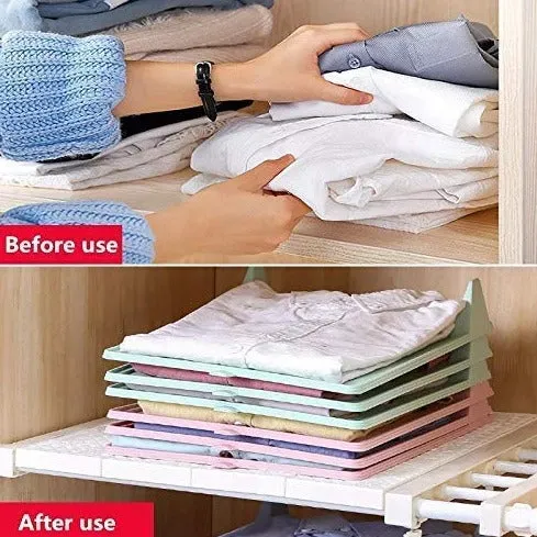 Plastic Anti-Wrinkle Shirt Organizer Pack of 5  For Wardrobes ( Random Color ) By AK