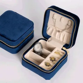 Portable Jewelry Box Display Travel Jewelry Case Boxes Storage Zipper Jewelers