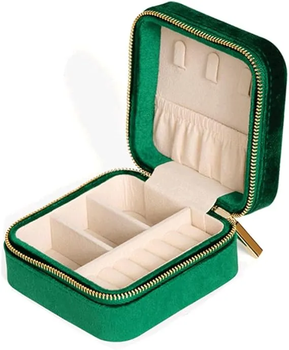 Portable Jewelry Box Display Travel Jewelry Case Boxes Storage Zipper Jewelers