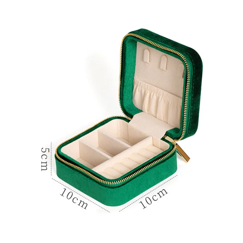 Portable Jewelry Box Display Travel Jewelry Case Boxes Storage Zipper Jewelers