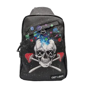 PREMIUM SAFFIANO LEATHER SHOULDER BAG l GALAXY SKULL