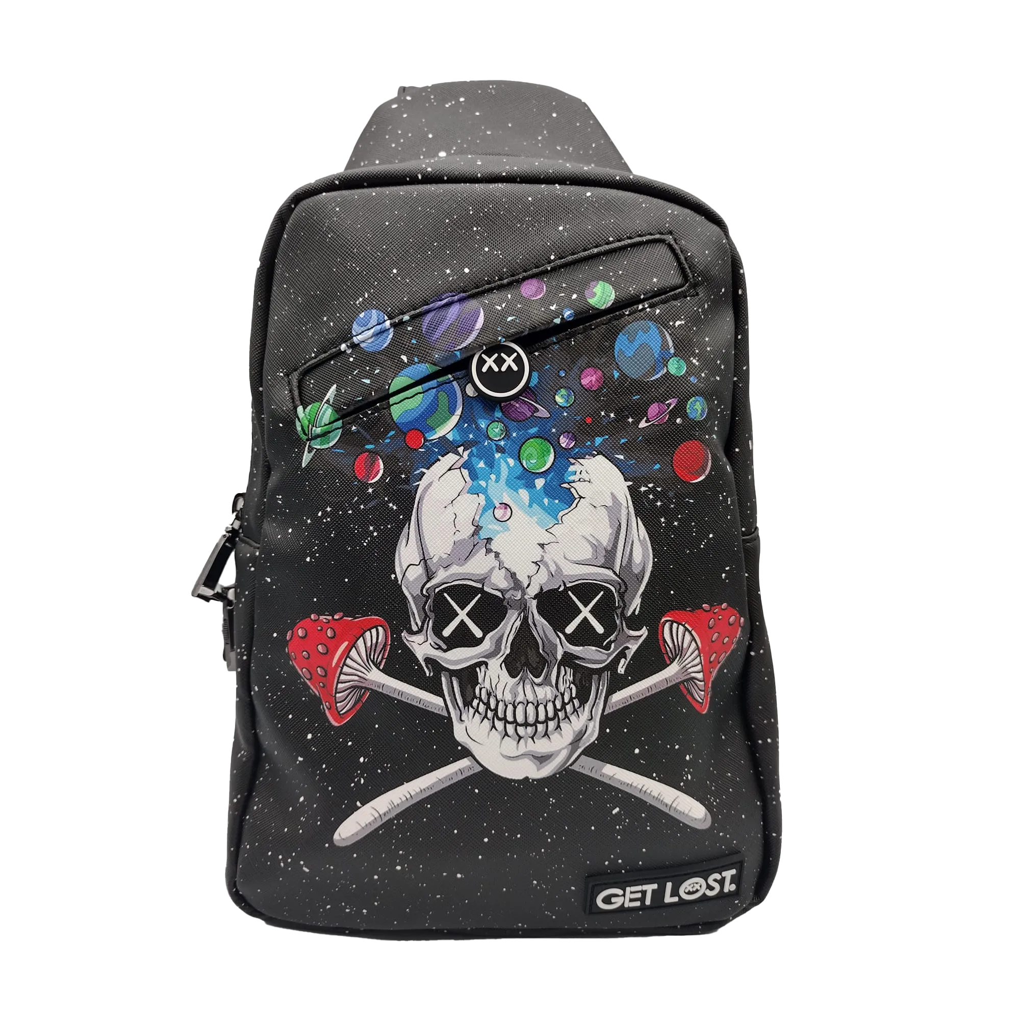 PREMIUM SAFFIANO LEATHER SHOULDER BAG l GALAXY SKULL