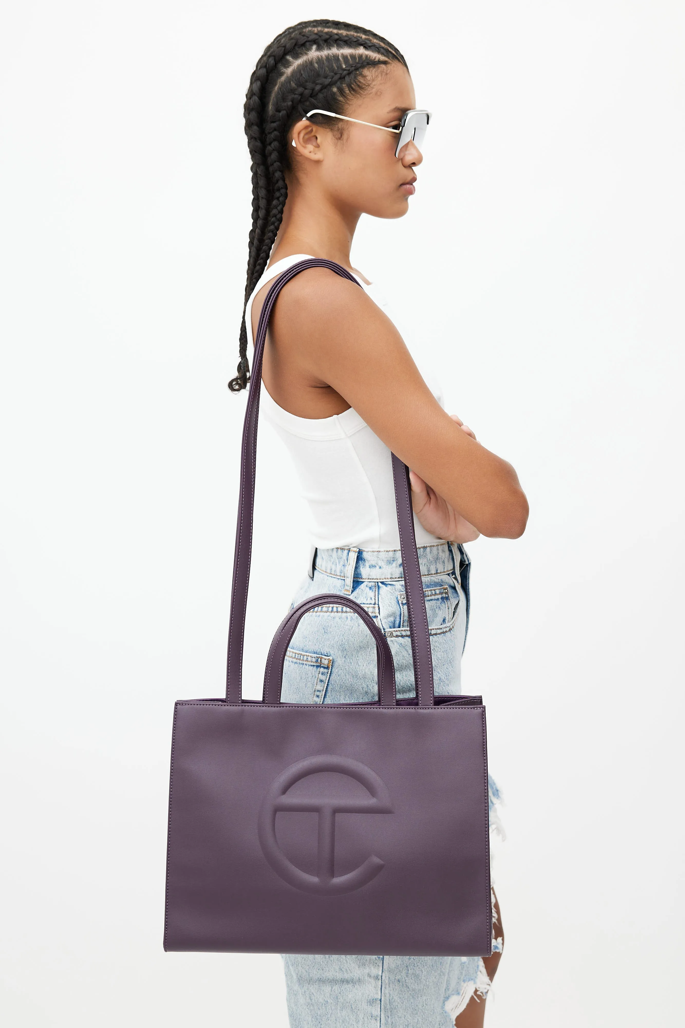 Purple Medium Shopping Bag