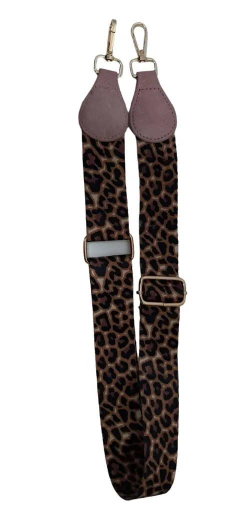 Purse/Guitar Strap 1.5" Wide-Pink/Leopard Print-gt2342p