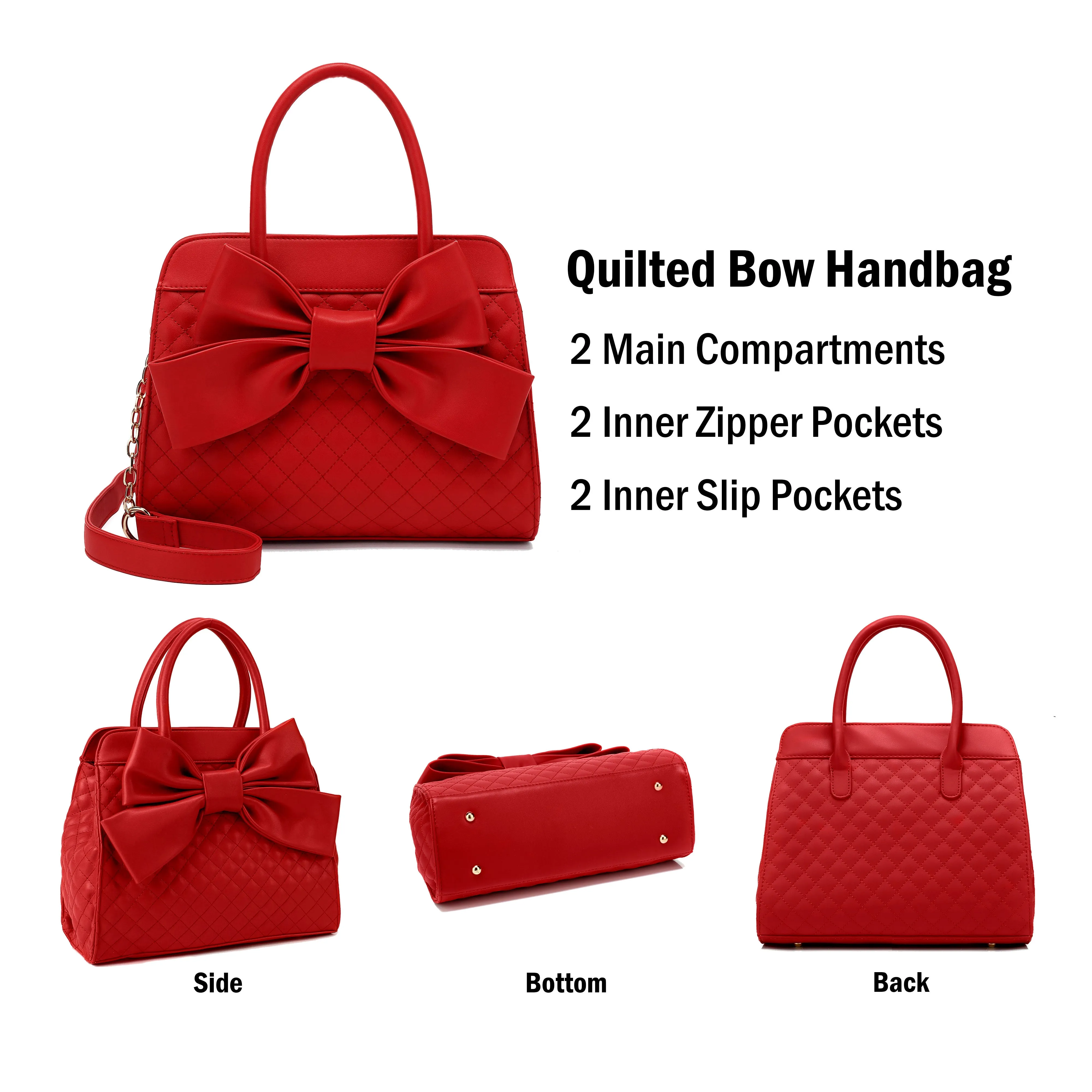 Quilted Bow Satchel H1048