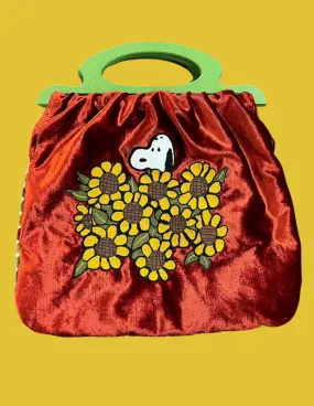 "Daisy a Day 2" Snoopy One of a kind chainstitched purse