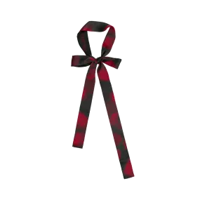 "La Rosa" Silk Skinny Scarf - Black & Red