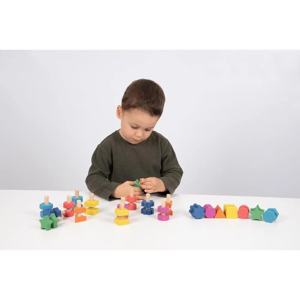 Rainbow Wooden Nuts & Bolts - Small Set (Pk7)