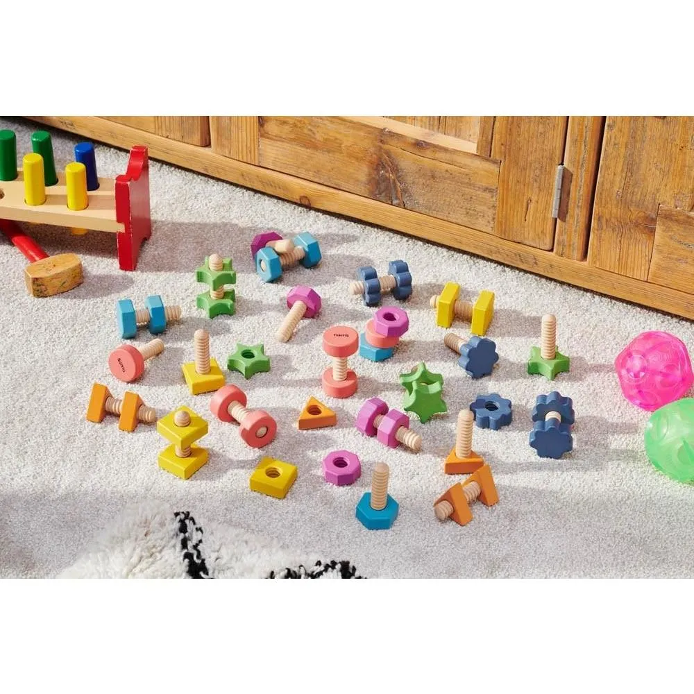 Rainbow Wooden Nuts & Bolts - Small Set (Pk7)