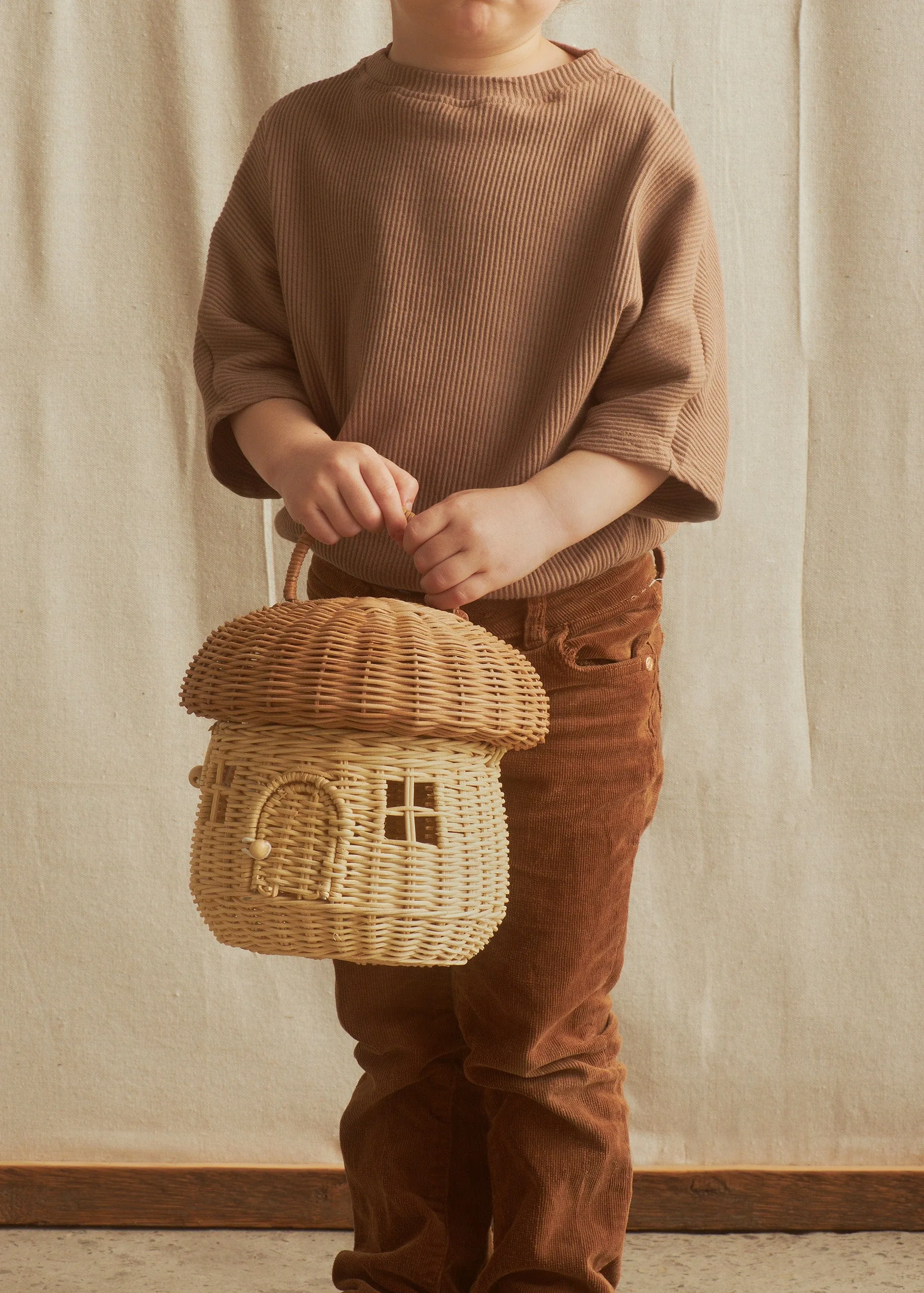 Rattan Mushroom Basket - Natural