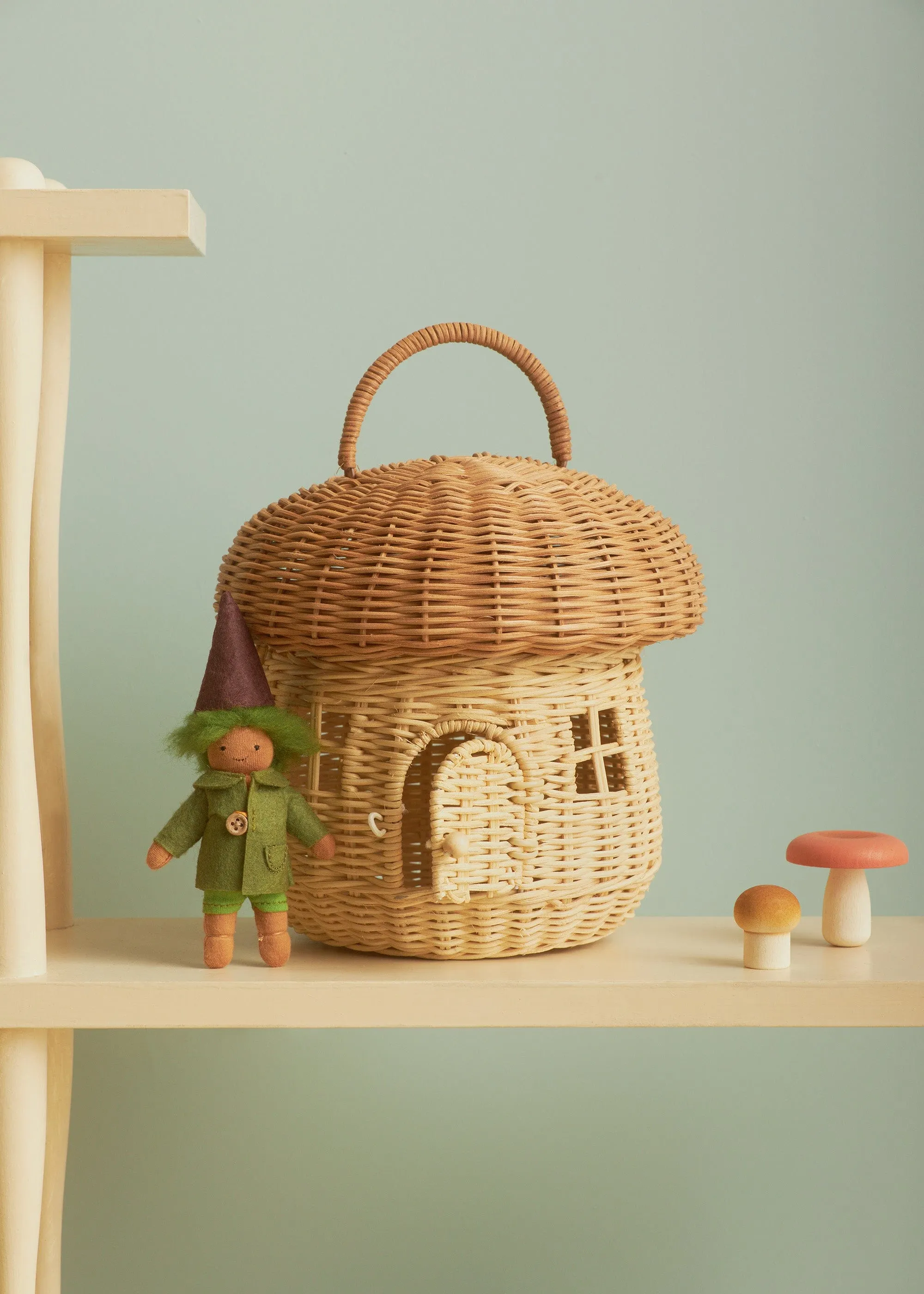 Rattan Mushroom Basket - Natural