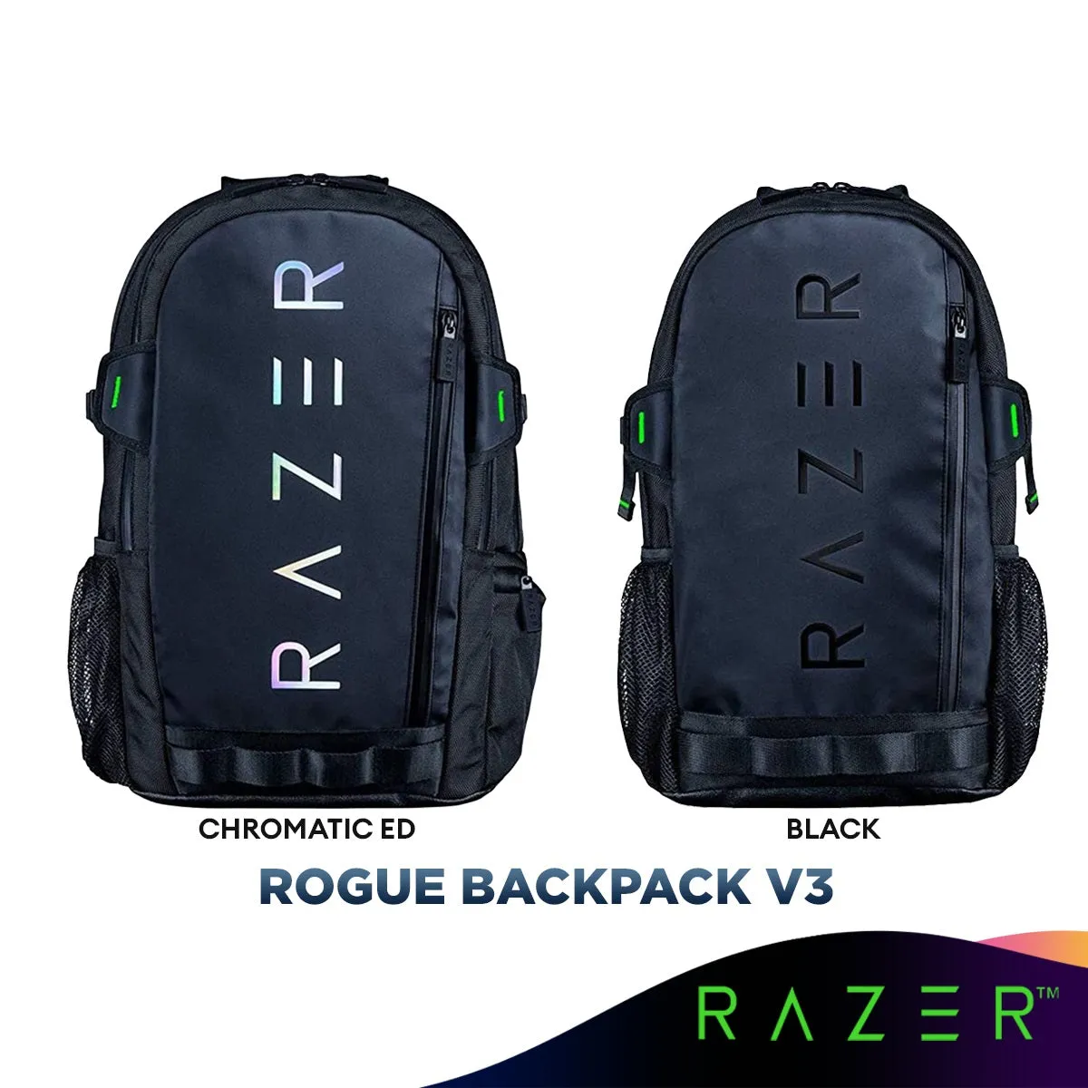 Razer Rogue Backpack V3 Chromatic / Black Ed Travel Backpack with Laptop Compartment (15"/17")