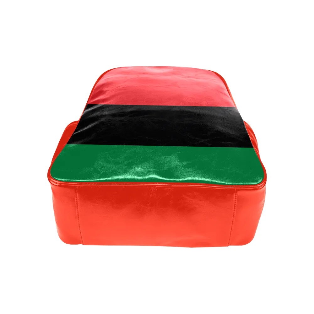 RBG Pan-African Flag Multi-pocket Leather Bookbag