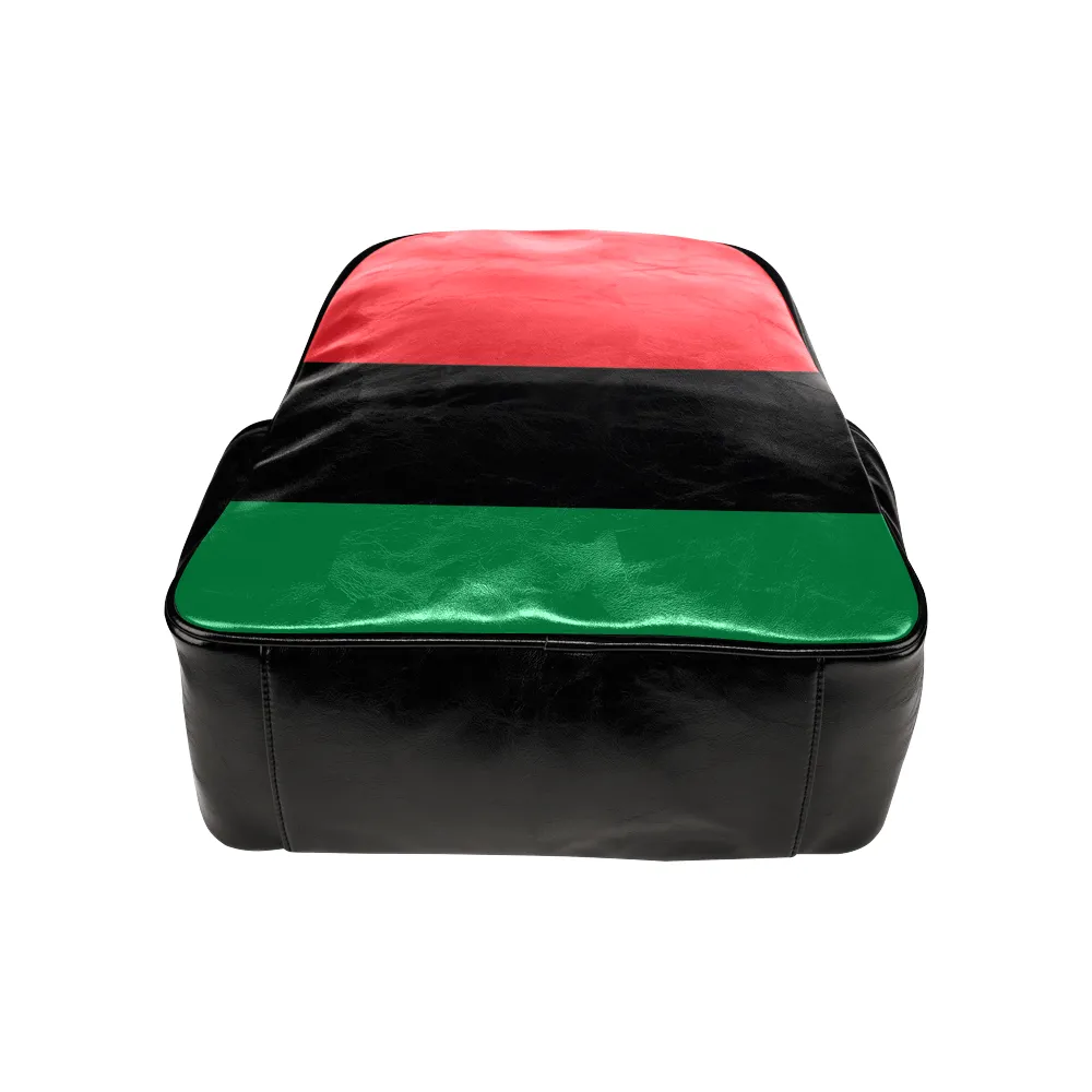 RBG Pan-African Flag Multi-pocket Leather Bookbag