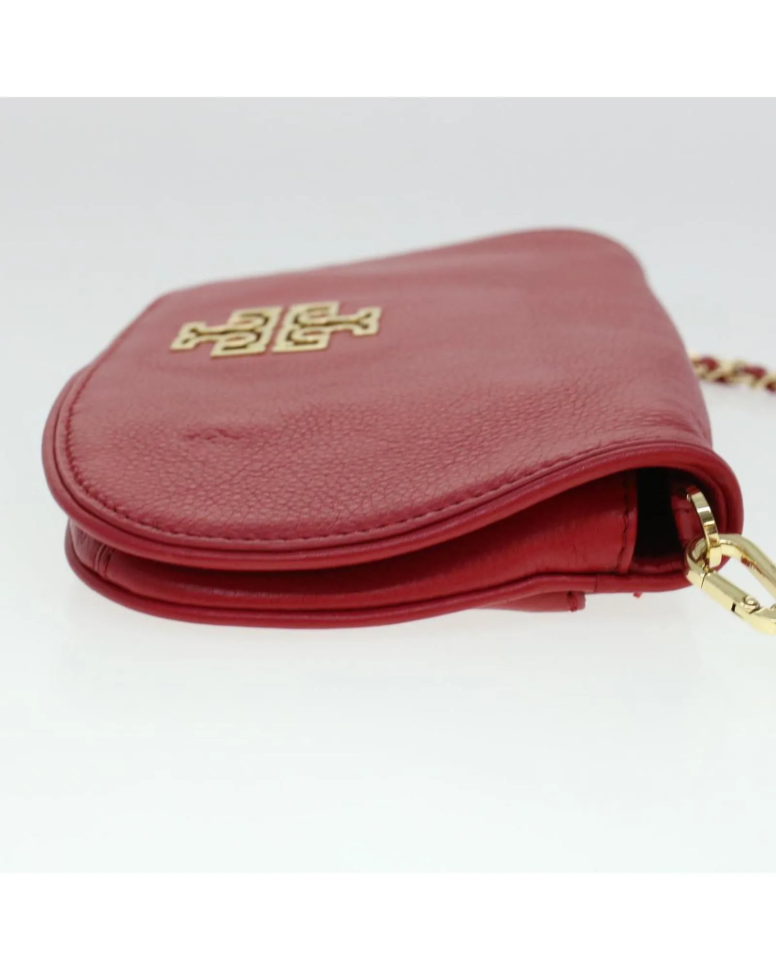 Red Leather Chain Shoulder Bag