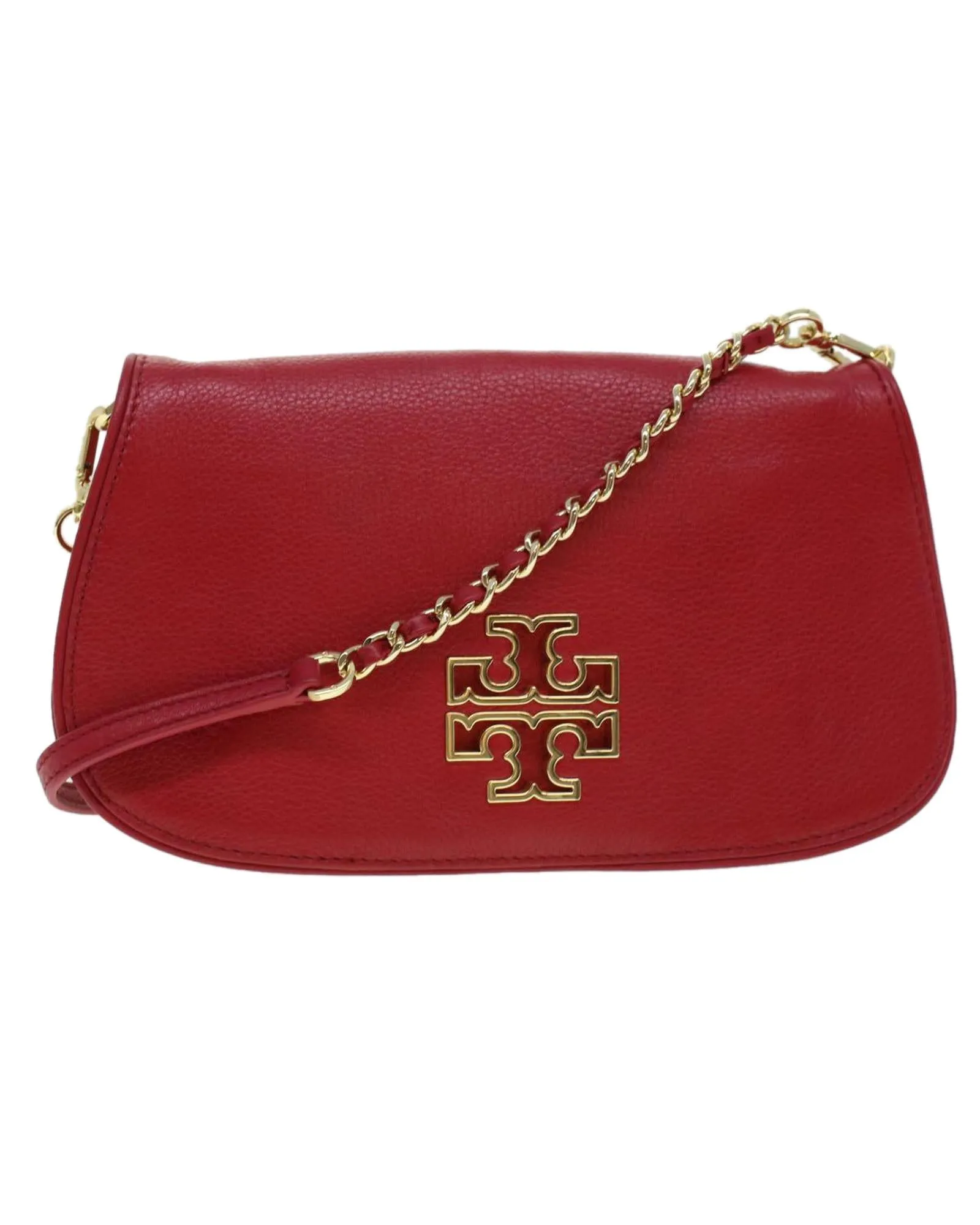 Red Leather Chain Shoulder Bag