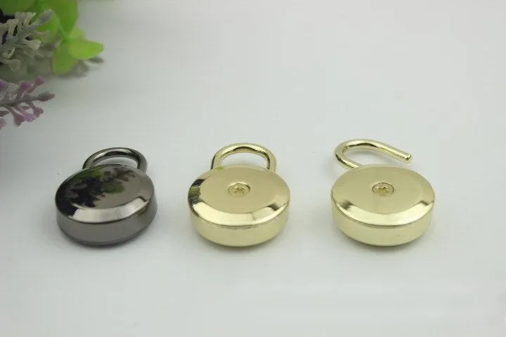 Round Keyless Switch Padlock 35mm Charm Organizer Luggage Hardware Gold Lock And Key Closure Small Bag Clutch Metal Accessories Wholesale