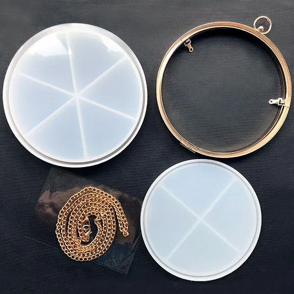 Round Shaker Bag Silicone Mold with Findings | Clear Clutch Handbag DIY | Kawaii Resin Accessory Making (18cm)