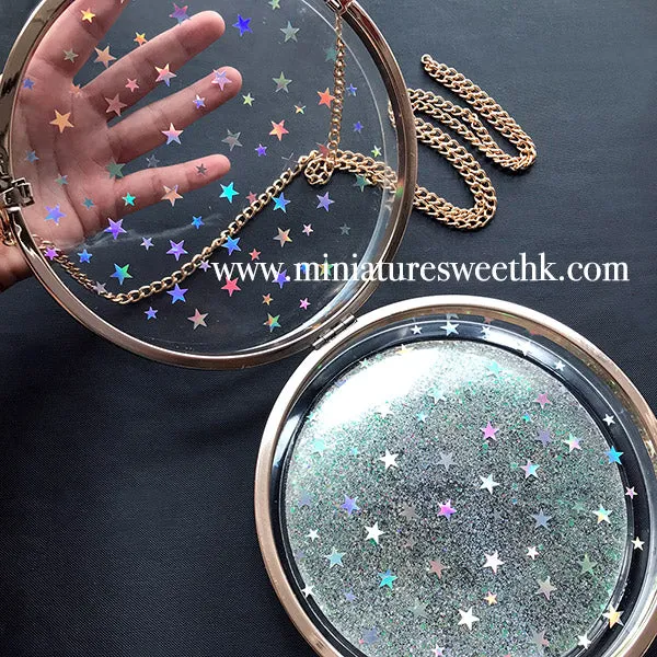 Round Shaker Bag Silicone Mold with Findings | Clear Clutch Handbag DIY | Kawaii Resin Accessory Making (18cm)