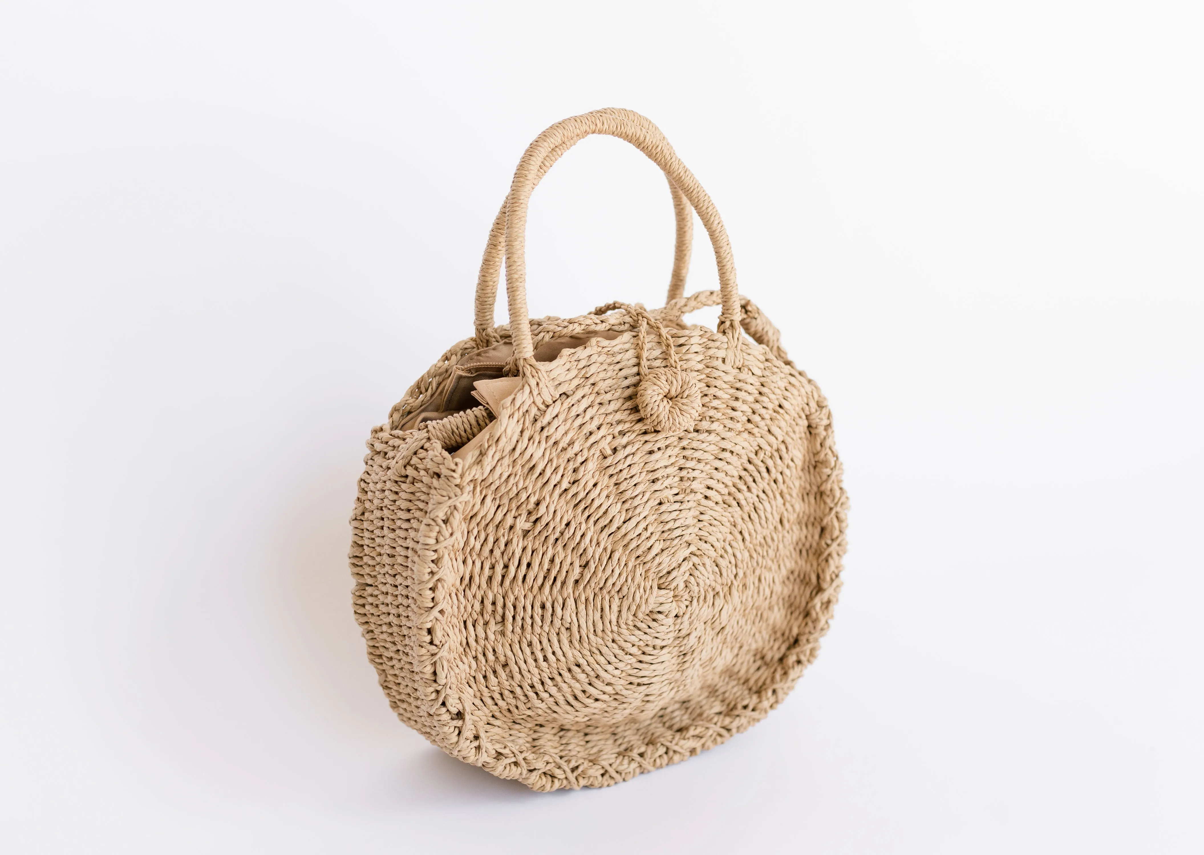 Rounded Rattan Woven Purse