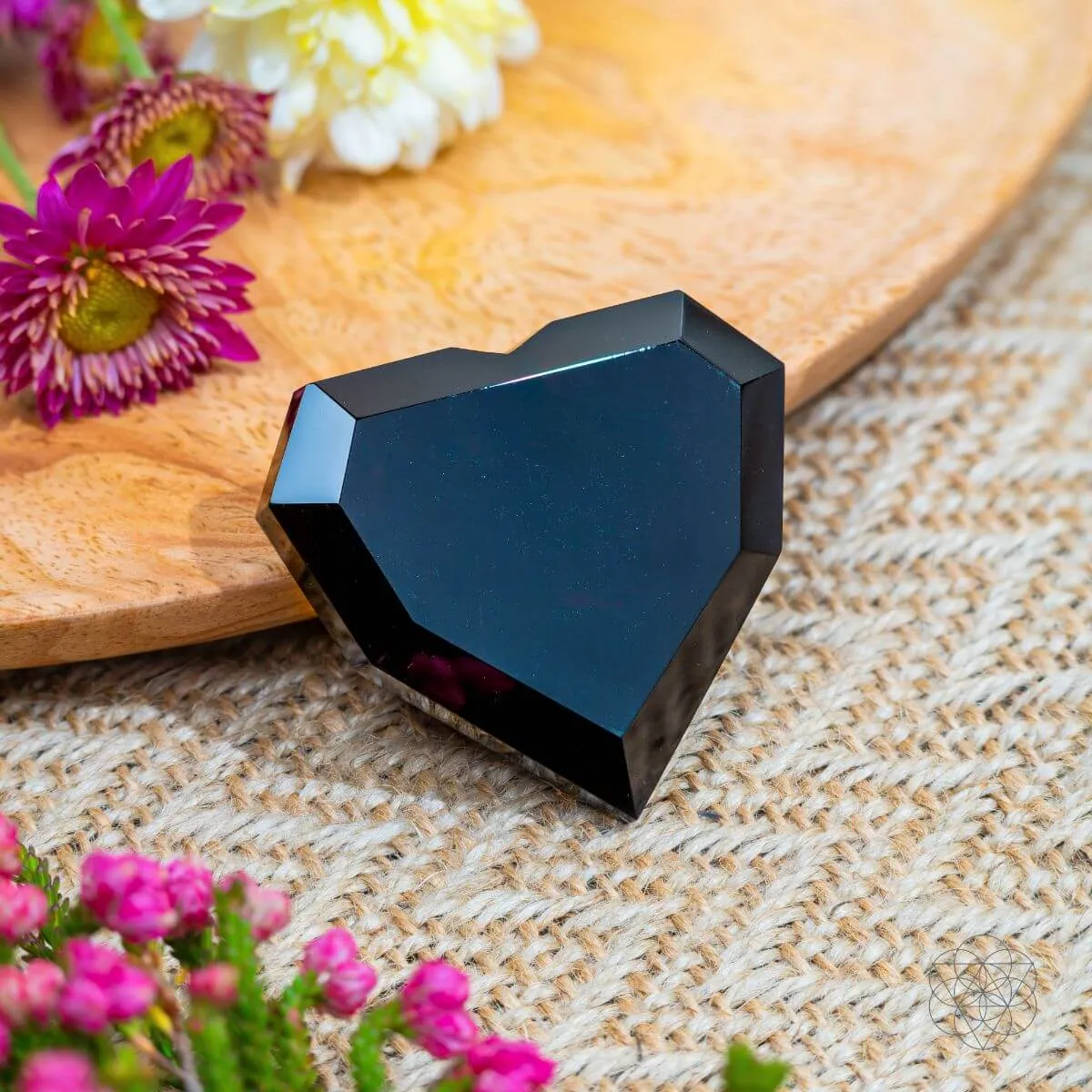 Royal Diamond Heart - Black Obsidian Negativity Repellent