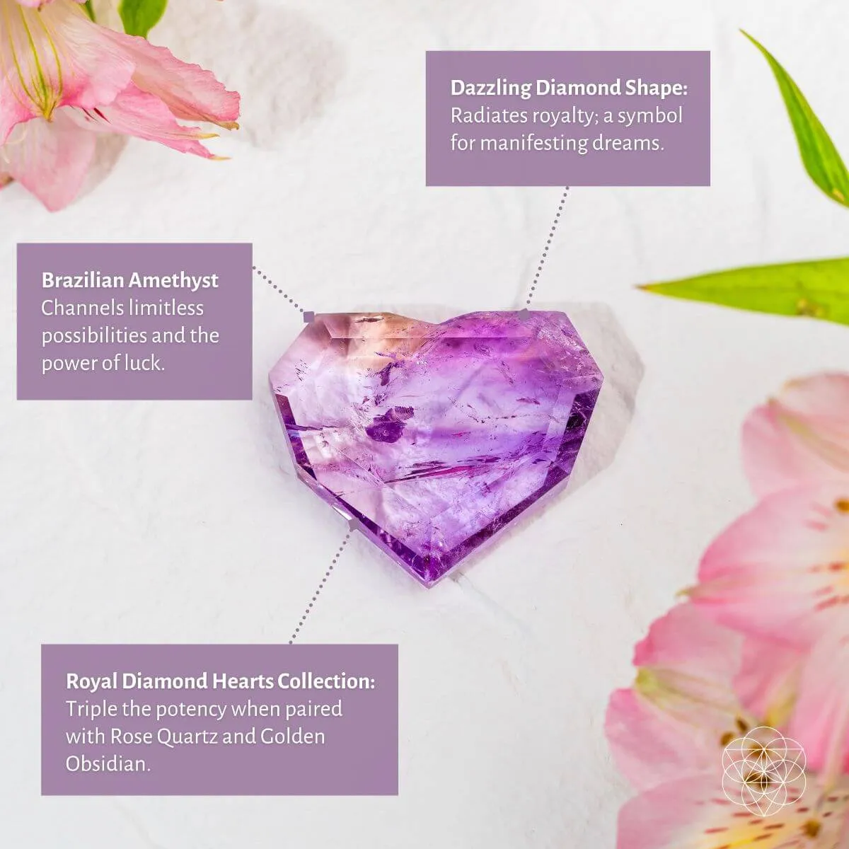 Royal Diamond Heart - Brazilian Amethyst for Manifestation