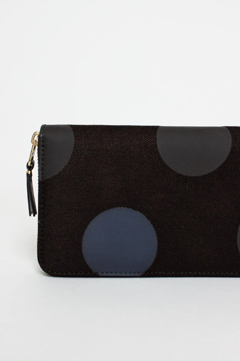 SA0111RD Classic Compartment Purse Black Dot