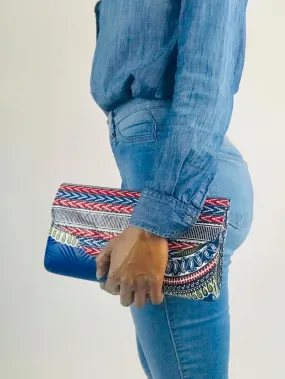 Safari Blue Delight Clutch Purse