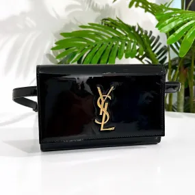 Saint Laurent Black Patent Belt Bag