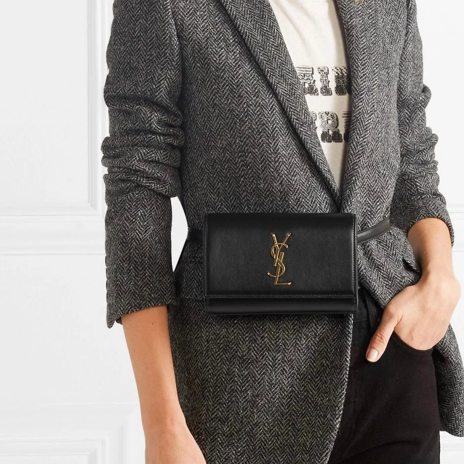 Saint Laurent Black Patent Belt Bag