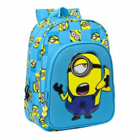 School Bag Minions Minionstatic Blue 26 x 34 x 11 cm