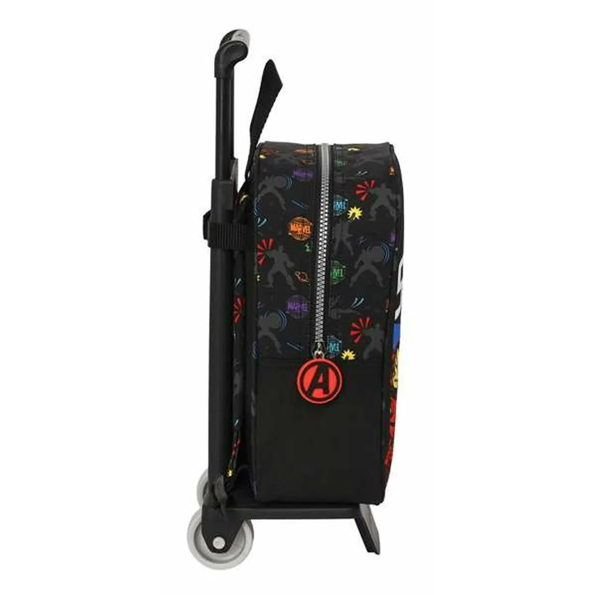 School Rucksack with Wheels The Avengers Super heroes Black 22 x 27 x 10 cm