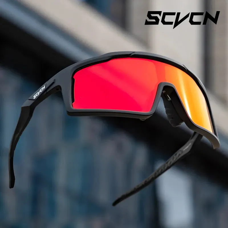 SCVCN Cycling Glasses Man Cycling Sunglasses UV400 Bicycle Eyewear Outdoor Bike Goggles Woman Dark Glasses Sports MTB Eyepieces