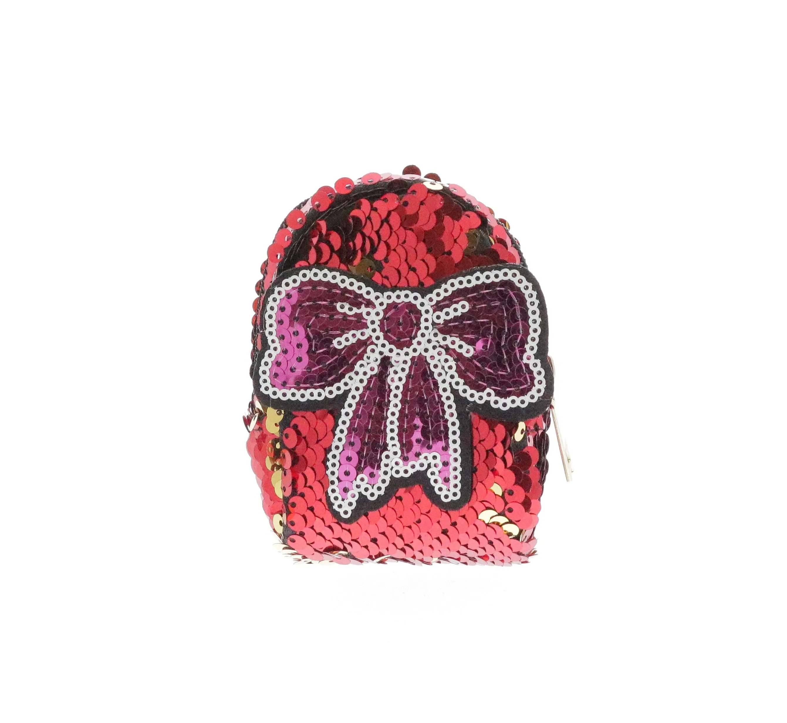 Sequinned Pink Bow Coin Bag Key Chain