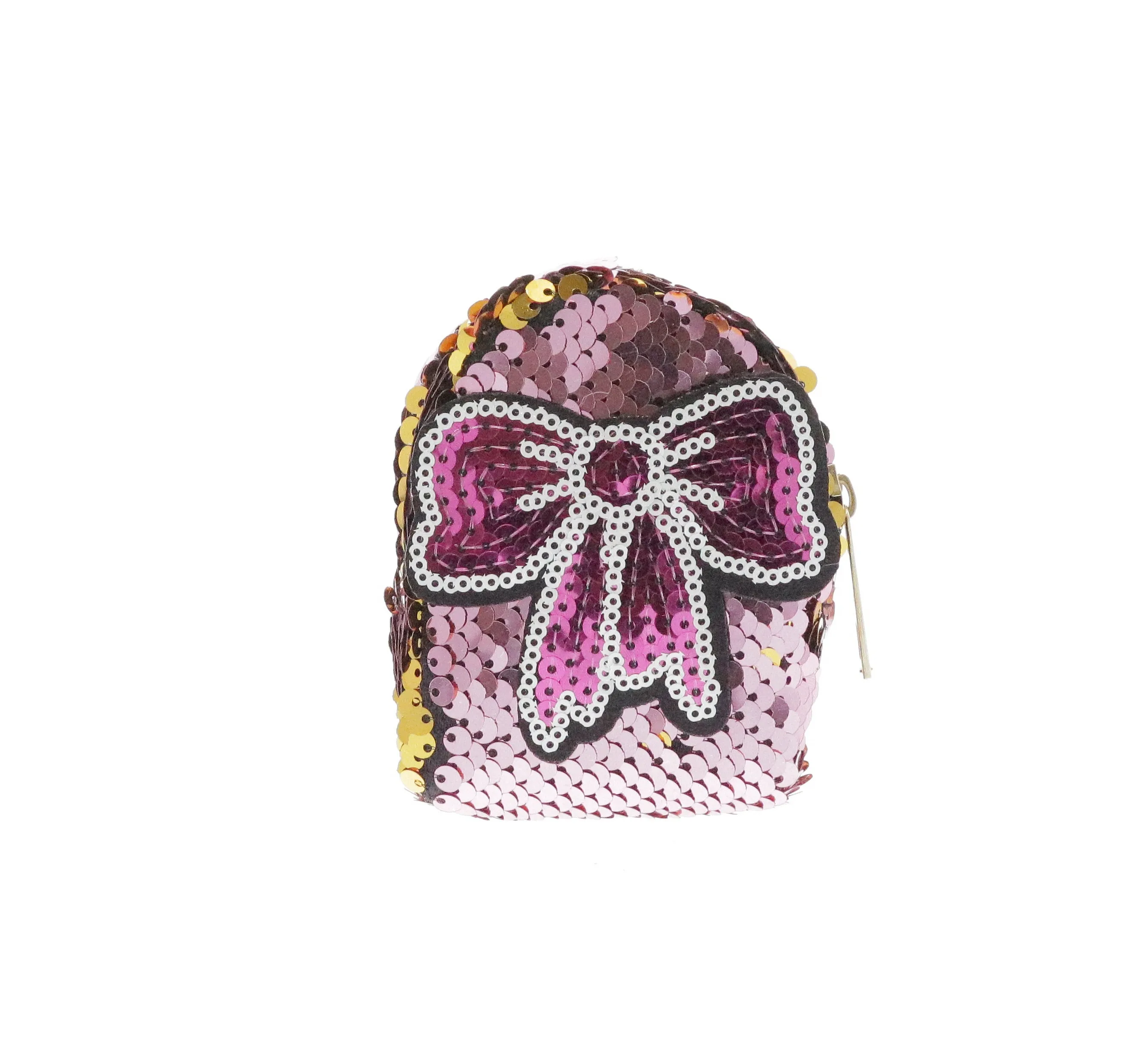 Sequinned Pink Bow Coin Bag Key Chain