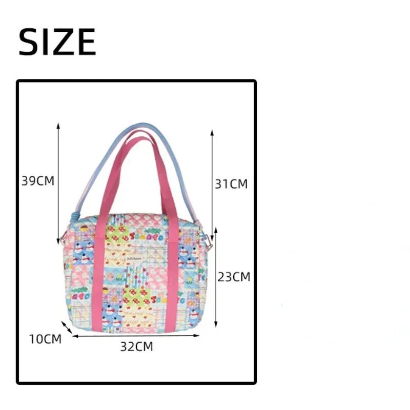 Sohiwoo New Style Fashion Cotton Mommy Shoulder Bag Colorful Pattern Multifunctional Handbag Large Capacity Shopper Tote Bags