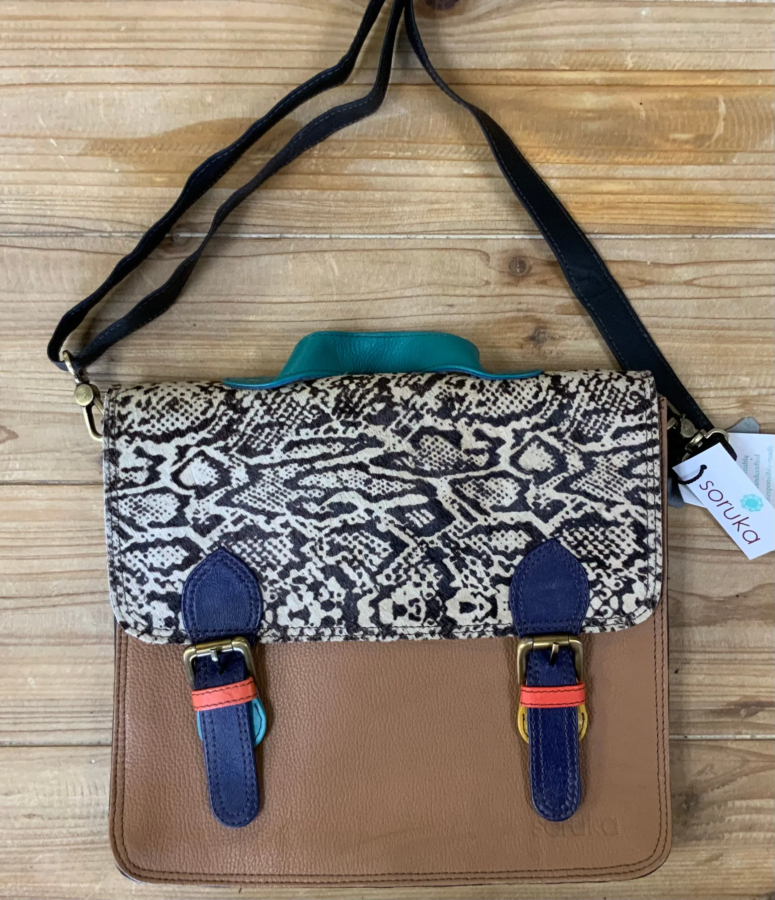 Soruka Rylee Leather & Print Crossbody Purse - One Of A Kind