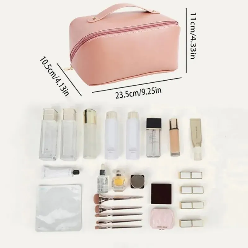 Spacious & Versatile PU Leather Travel Cosmetic Bag