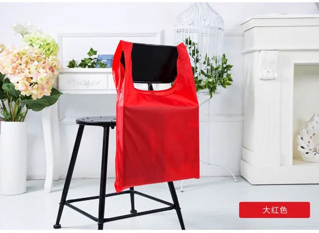 Square Pocket Shopping Bag Candy 12 colors Available Eco-friendly Reusable Folding  Polyester Reusable Folding Shopping Bag