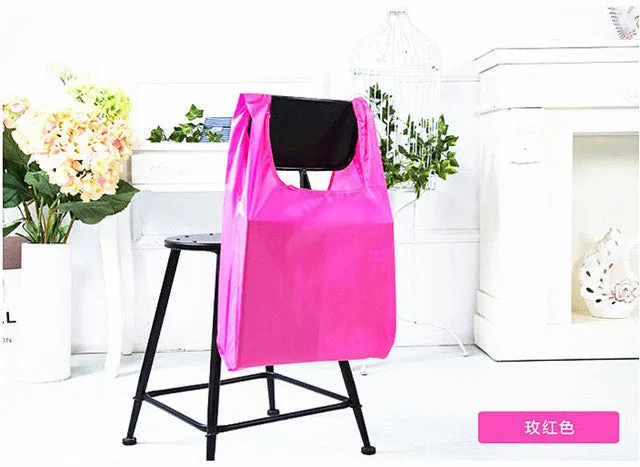 Square Pocket Shopping Bag Candy 12 colors Available Eco-friendly Reusable Folding  Polyester Reusable Folding Shopping Bag