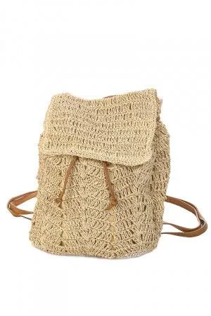 Straw Braided Backpack