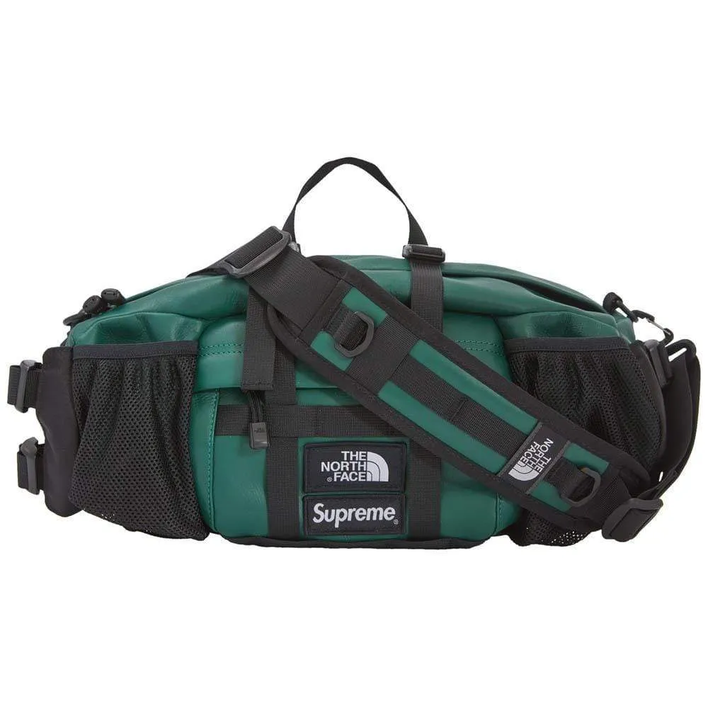 Supreme The North Face Leather Mountain Waist Bag Dark Green