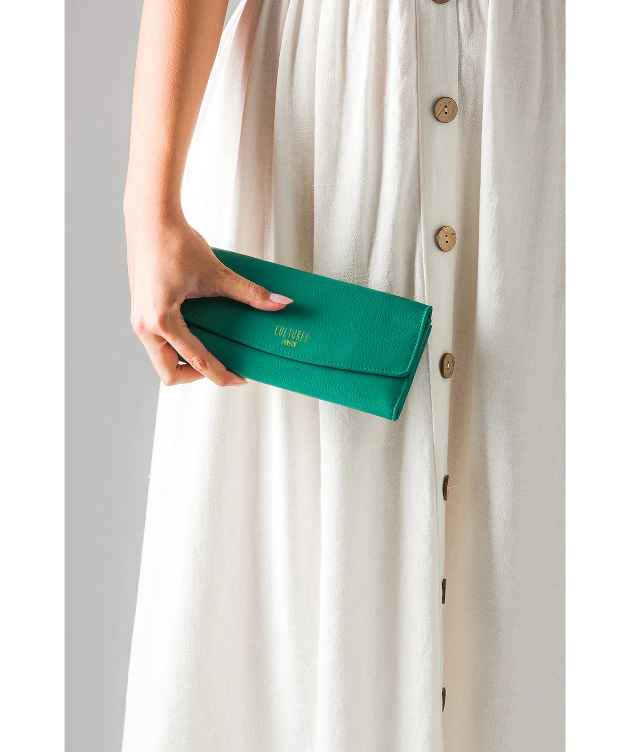 'Talulla' Leaf Green Leather Purse