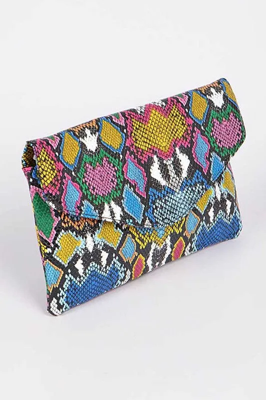 TEEK - Multi Color Python Printed Convertible Envelope