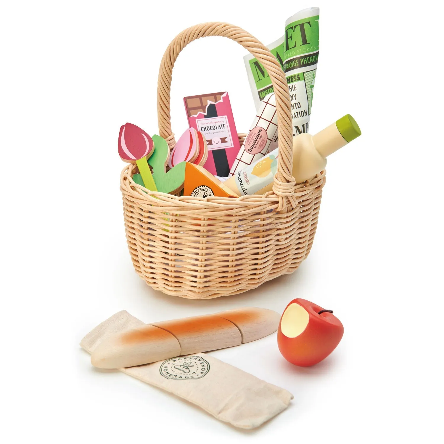 Tender Leaf Toys Wicker Shopping Basket