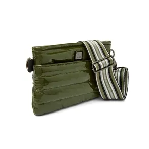 The Crossbody Bum Bag in Olive Patent