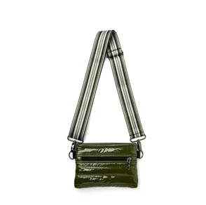 The Crossbody Bum Bag in Olive Patent