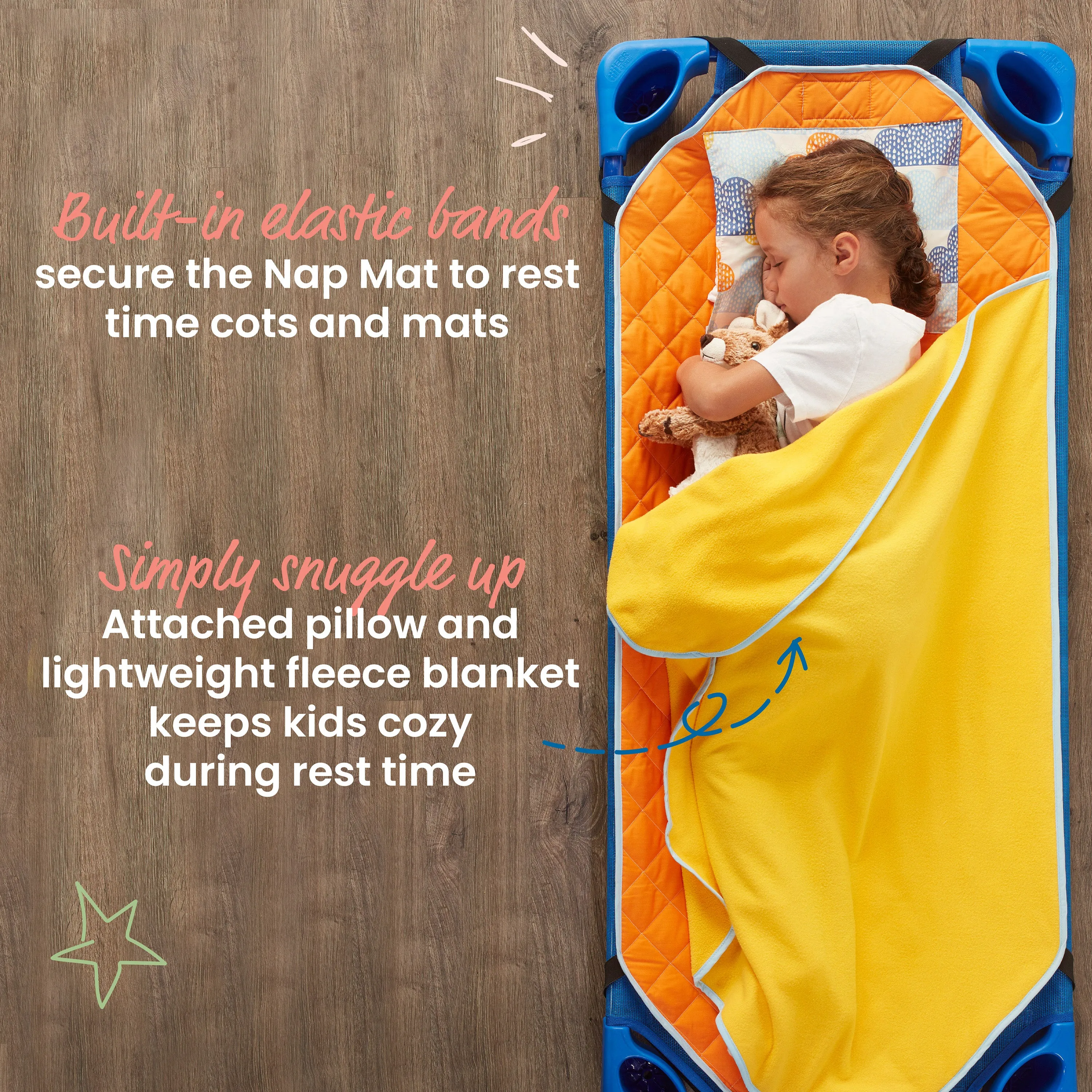 Toddler Nap Mat Companion - Portable All-in-One Preschool/Daycare Nap Bundle